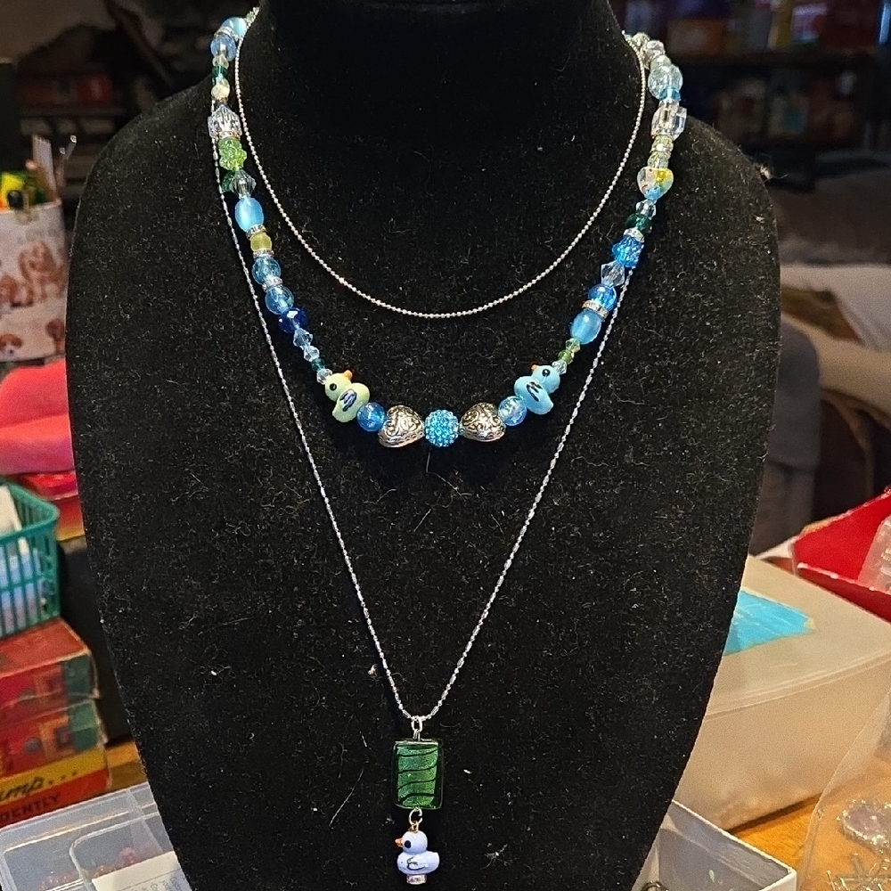 Just Duckie Ceramic Beaded Necklace Set (2 IN 1)